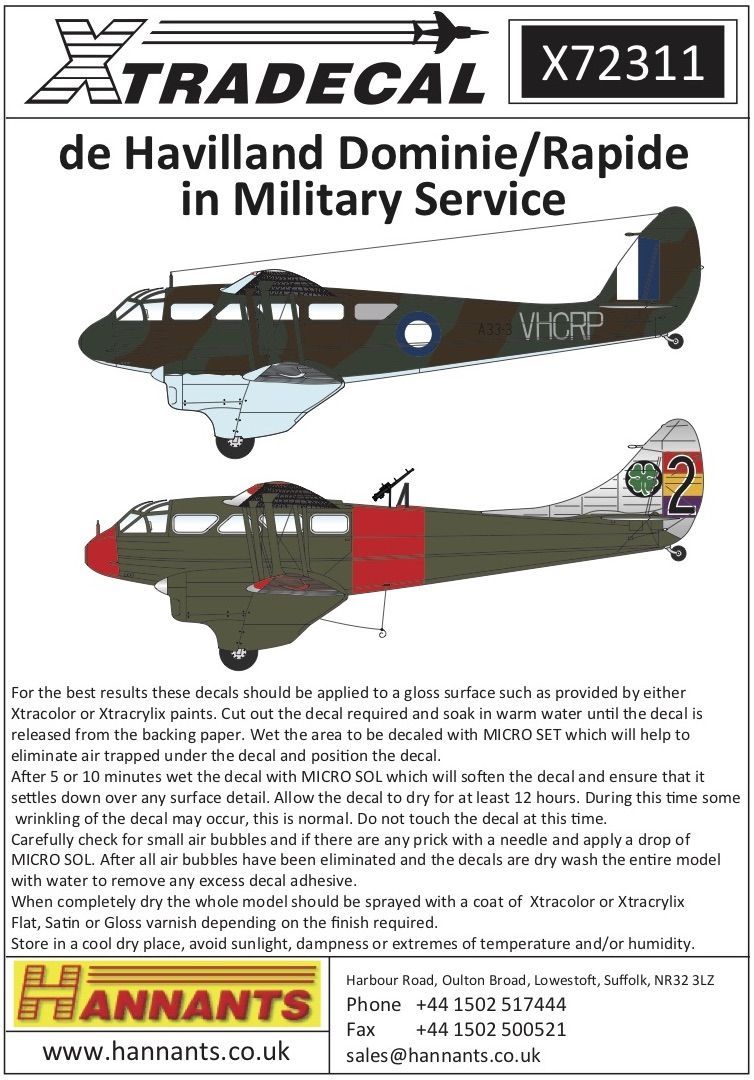 1:72 de Havilland Dominie/Rapide in Military Service