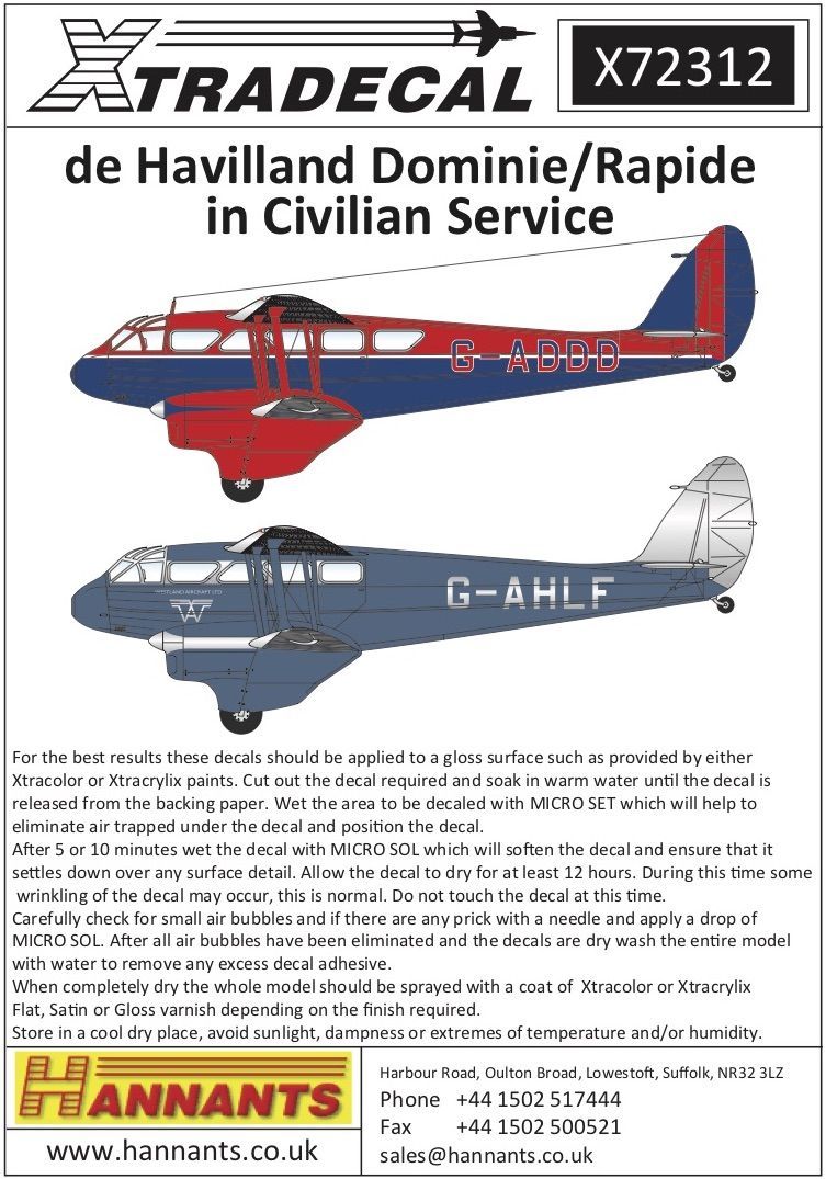 1:72 de Havilland Rapide in Civilian Service