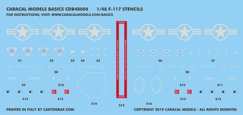 1:48 Lockheed F-117A Nighthawk Stencils This Basics sheet
