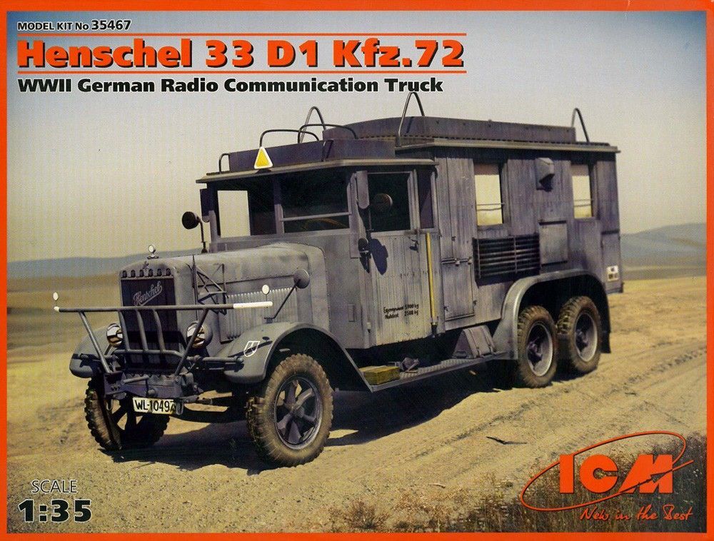1:35 Henschel 33 D1 Kfz.72 WWII German Radio Communications Truck