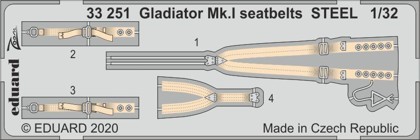 1:32 Gloster Gladiator Mk.I seatbelts STEEL
