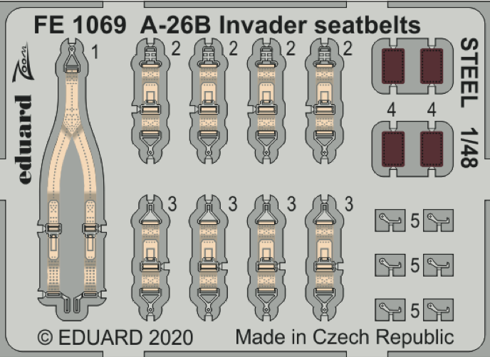 1:48 A-26B Invader seatbelts STEEL
