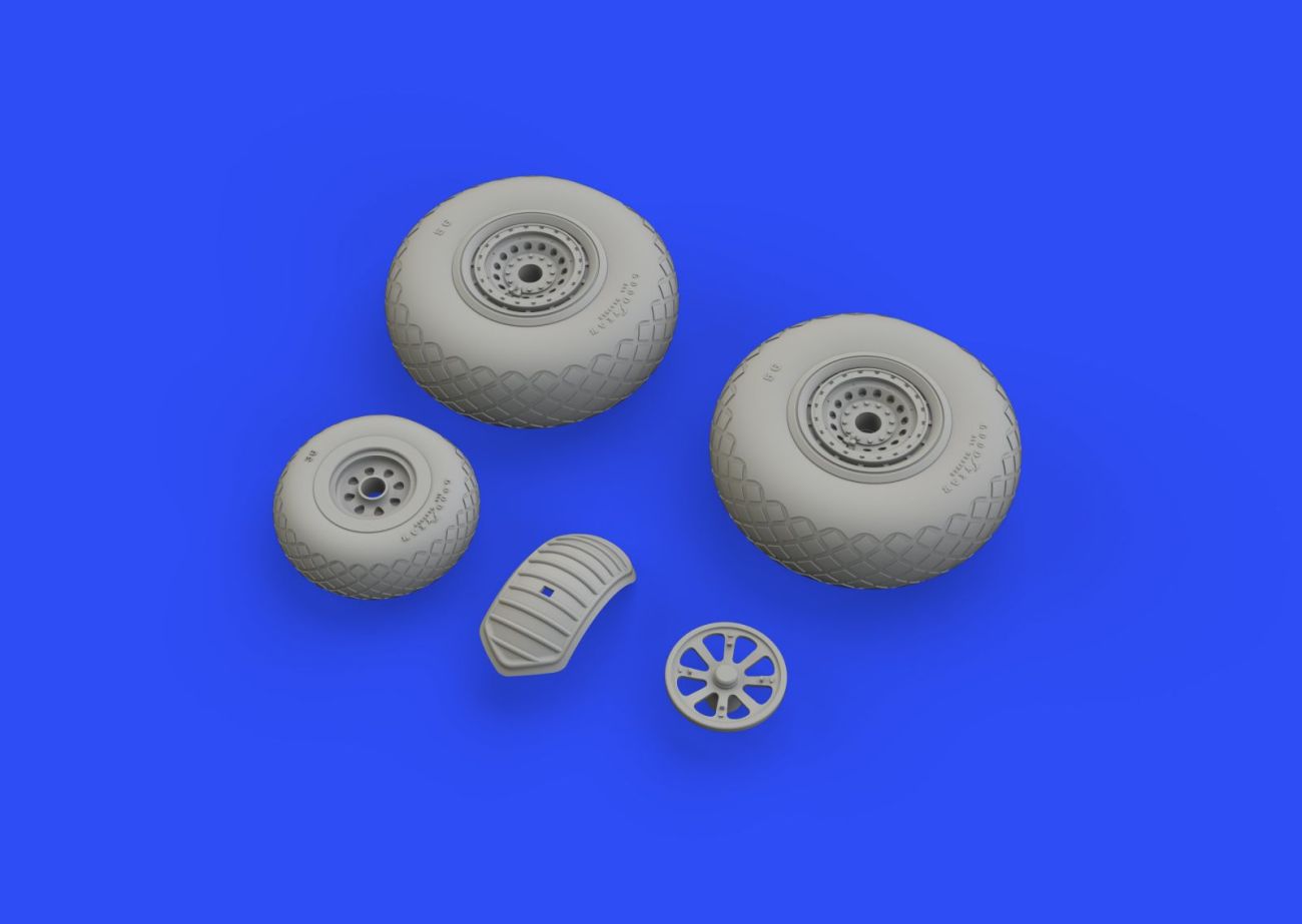 1:32 Consolidated B-24D/B-24J Liberator wheels (8 spoke front wheel)