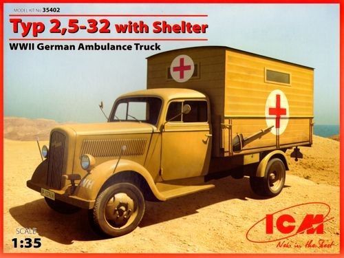 1:35 Typ 2,5-32 with Shelter WWII German Ambulance Truck