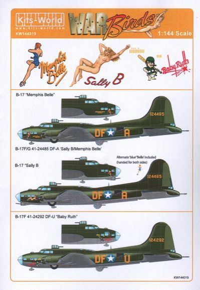 1:144 B-17F/G Scale Decal Sheet