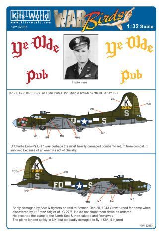 1:32 B-17F Decal Sheet