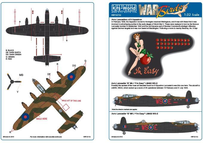 1:32 Avro Lancaster Bomber 'I'm Easy' LM453 WS-E