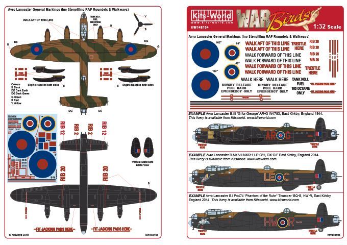 1:48 Avro Lancaster Stencilling and RAF Roundels