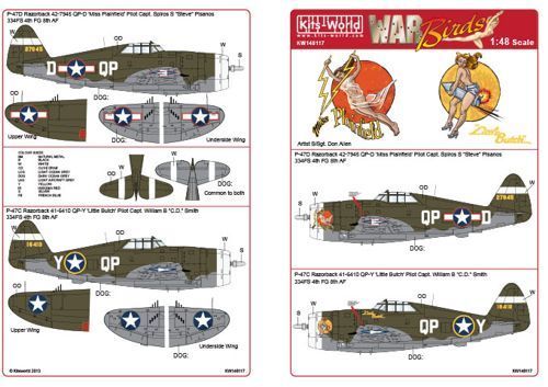 1:48 P-47C/D Razorback Decal Sheet