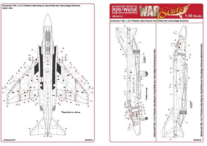 1:48 McDonnell Phantom F-4B, C and D Phantom Data Stencilling