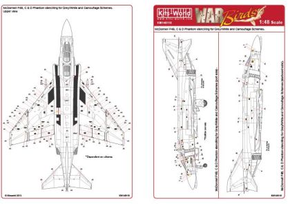 1:48 McDonnell Phantom F-4B, C and D Phantom Data Stencilling