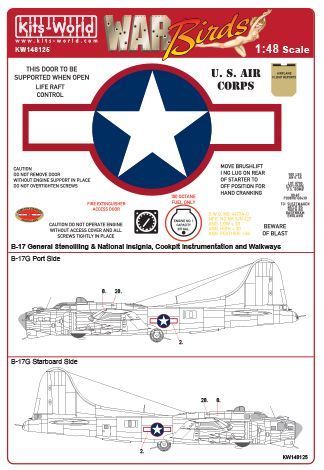 1:48 B-17F/G Red Outlined Stars & Bars