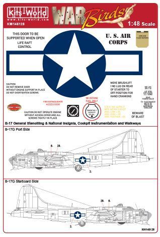 1:48 B-17G Flying Fortress Comprehensive General Stencilling