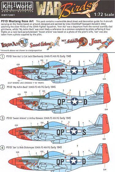 1:72 North-American P-51D Mustang Nose Art 334th FS 4FG