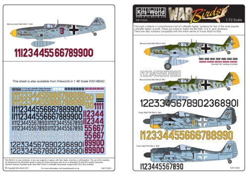 1:72 Luftwaffe Fighter Numbers