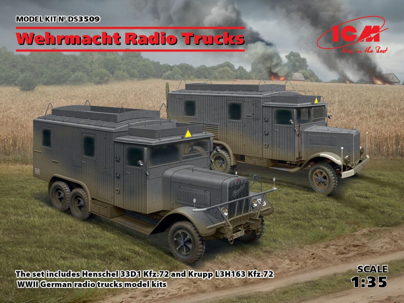 1:35 Wehrmacht Radio Trucks (Henschel 33D1 Kfz.72, Krupp L3H163 Kfz.72)