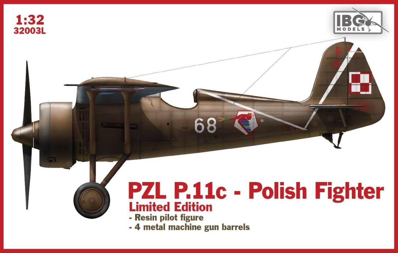1:32 PZL P.11c Polish Fighter (w/ figure&barrels)