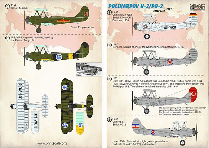 1:48 Polikarpov U-2/Po-2 - Part 1 (wet decals)
