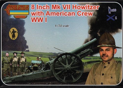 1:72 8 Inch Mk.VII Howitzer with American Crew (WWI) Strelets Arms sets