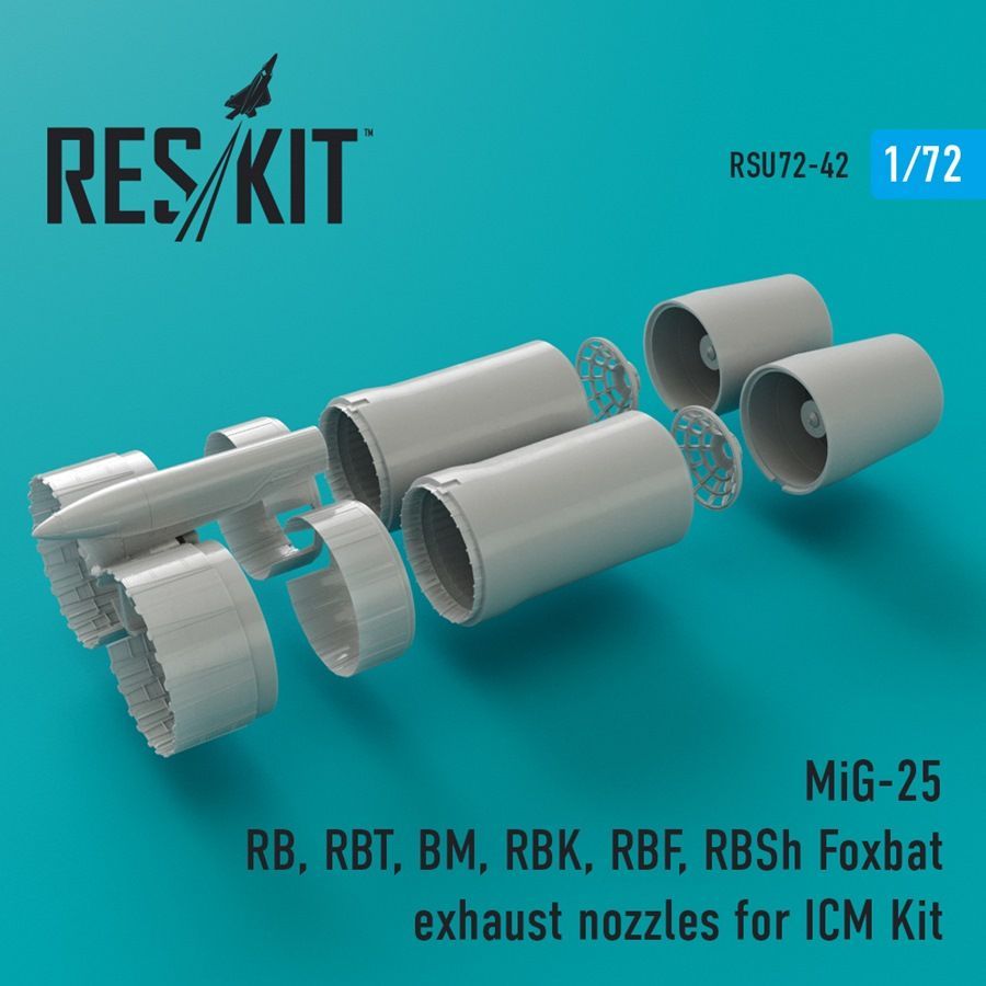 1:72 Mikoyan MiG-25RB, MiG-25RBT, MiG-25BM, MiG-25RBK, MiG-25RBF, MiG-25RBSh Foxbat exhaust nozzles