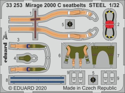 1:32 Dassault Mirage 2000C seatbelts STEEL