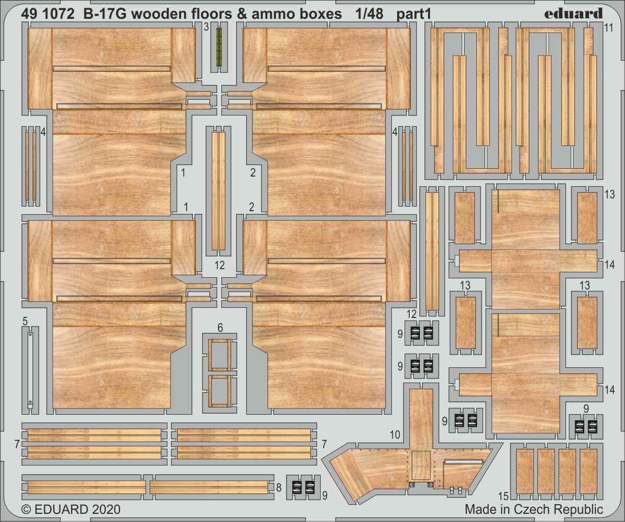 1:48 Boeing B-17G wooden floors & ammo boxes