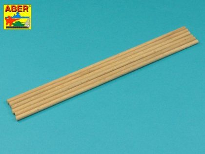 Wood round rods O 5mm length 245mm x 6 pcs.