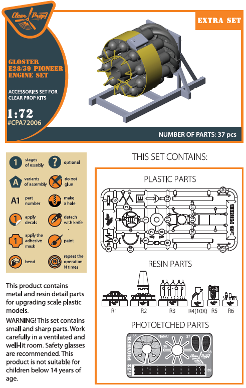 1:72 Gloster E28/39 engine set