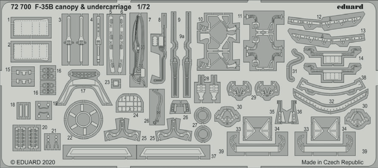 1:72 Lockheed-Martin F-35B Lightning II canopy & undercarriage