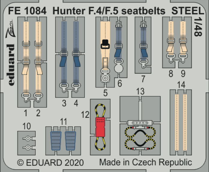 1:48 Hawker Hunter F.4/F.5 seatbelts STEEL