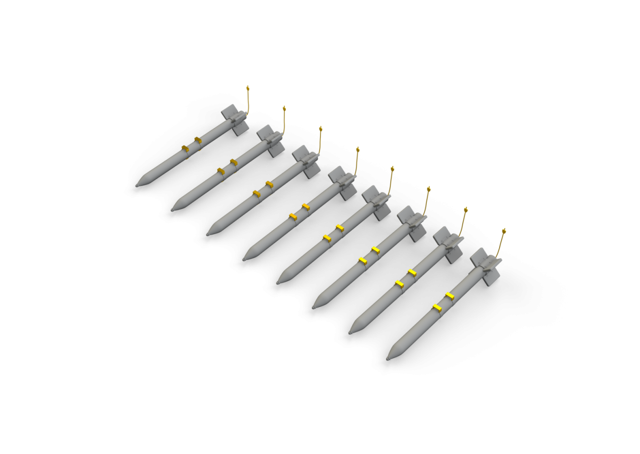 1:72 HVAR rockets x 8