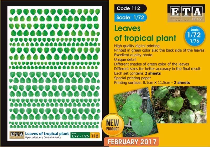 1:72 Leaves of Tropical Plant / Piper Peltatum