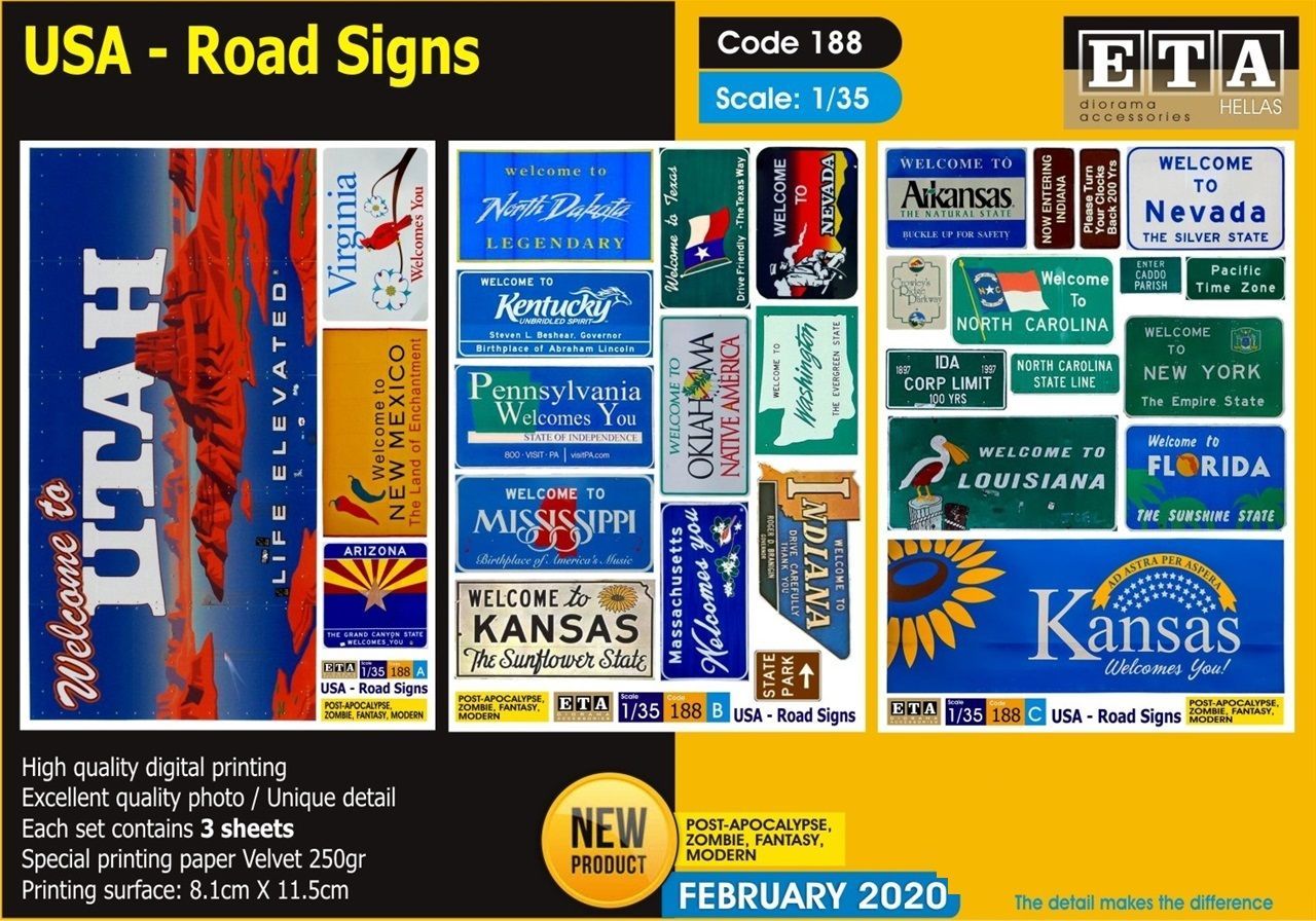 1:35 USA Road Signs