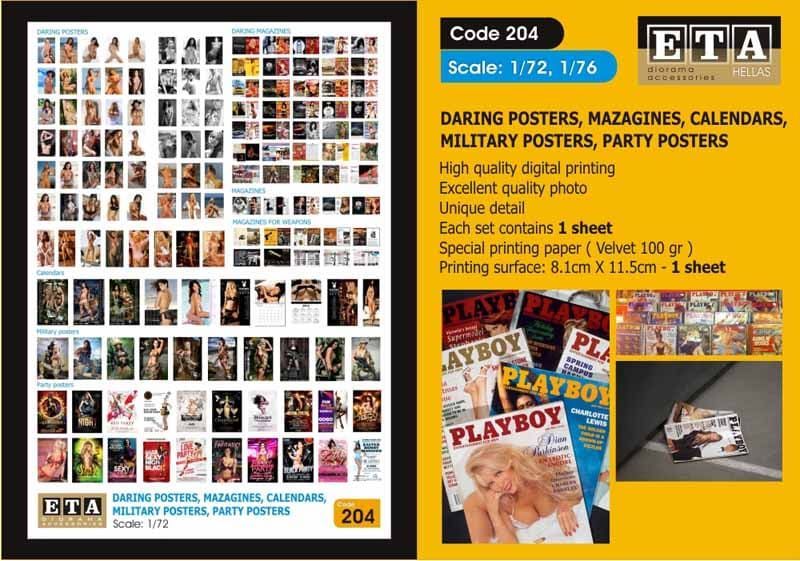 1:72/1:76 DARING POSTERS, MAGAZINES, CALENDARS, party posters