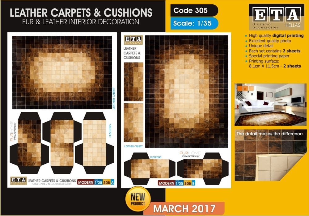 1:35 Leather Carpets & Cushions