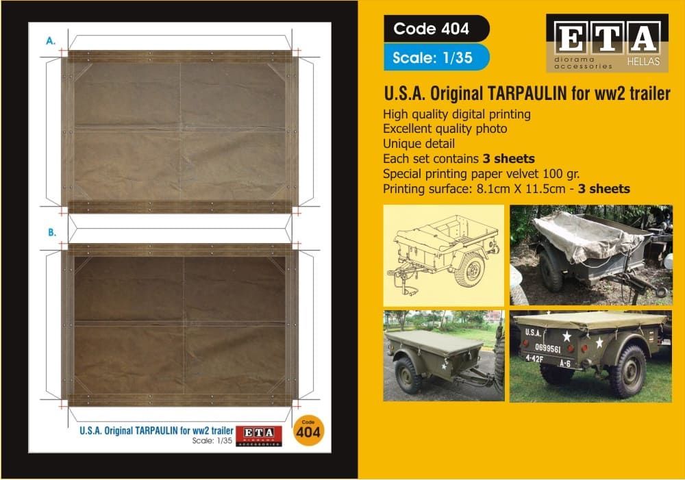 1:35 U.S. Original Tarpaulin for WWII trailer