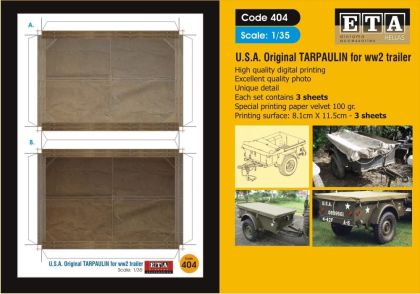 1:35 U.S. Original Tarpaulin for WWII trailer