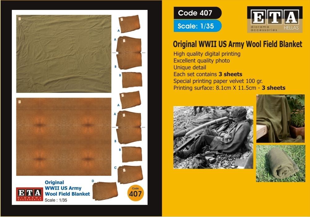1:35 Original WW II US Army Wool Field Blanket