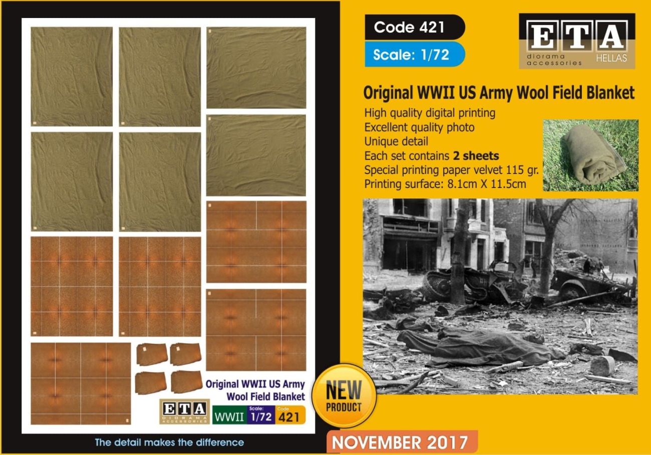 1:72 Original WWII US Army Wool Field Blanket