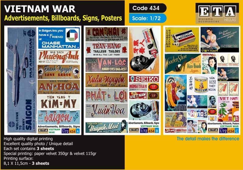 1:72 Vietnam Advertisements, Billboards, Signs, Poster