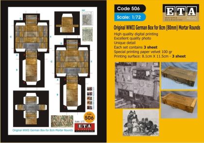 1:72 WWII German Box for 8cm (80mm) Mortar Rounds