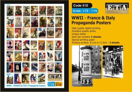 1:72/1:76 WWII - FRANCE & ITALY propangada posters