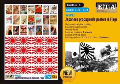 1:72/1:76 WWII - Japanese propangada posters & Flags