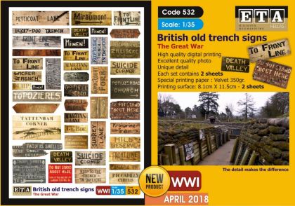 1:35 WWI - British ?ld trench signs