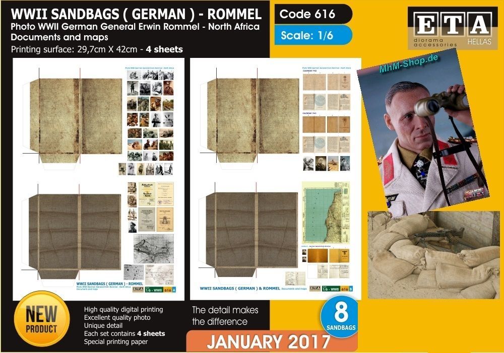 1:6 WWII SANDBAGS ( GERMAN )