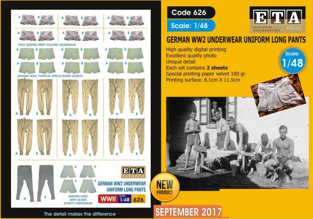 1:48 GERM WWII UNDERWEAR UNIFORM LONG PANTS