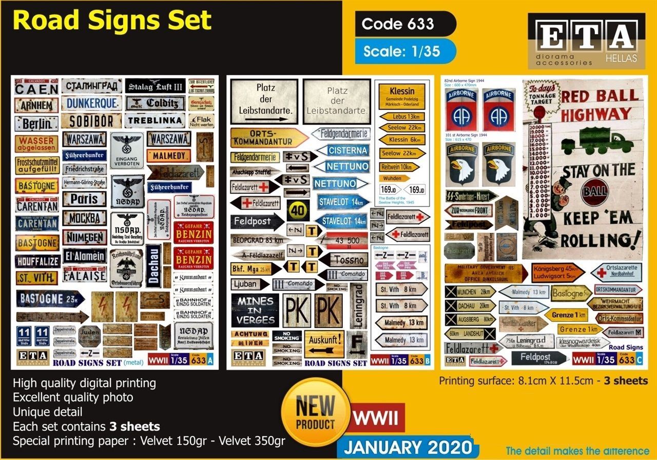 1:35 WWII - Road Signs Set