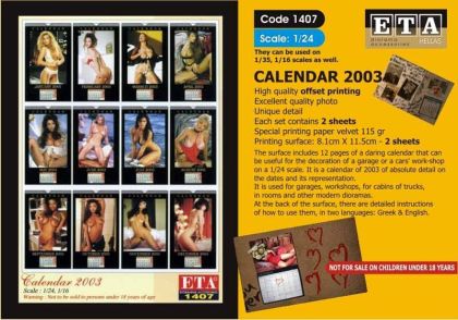 1:24 Calendar 2003