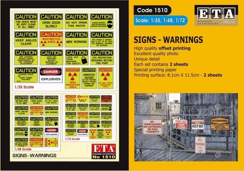 1:72/1:48/1:35 Signs - Warnings