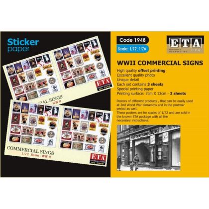 1:72/1:76 WWII COMMERCIAL SIGNS ( sticker )